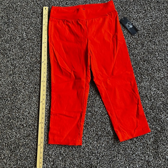 Vibrant Green and Orange Women's Capris - Picture 5 of 7